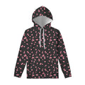 Pink Cherry Pattern Print Pullover Hoodie