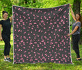 Pink Cherry Pattern Print Quilt