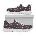 Pink Cherry Pattern Print White Running Shoes