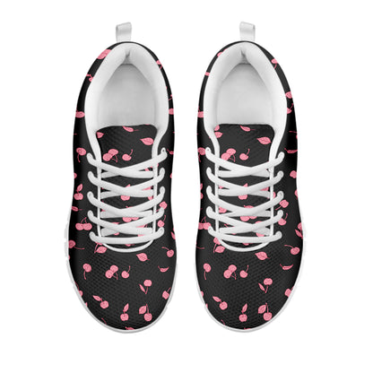 Pink Cherry Pattern Print White Sneakers