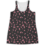 Pink Cherry Pattern Print Women's Racerback Tank Top