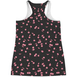 Pink Cherry Pattern Print Women's Racerback Tank Top