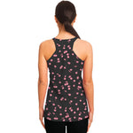 Pink Cherry Pattern Print Women's Racerback Tank Top