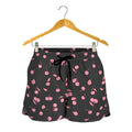 Pink Cherry Pattern Print Women's Shorts
