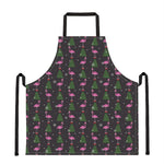 Pink Christmas Flamingo Pattern Print Apron