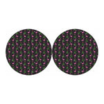 Pink Christmas Flamingo Pattern Print Car Coasters