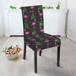Pink Christmas Flamingo Pattern Print Dining Chair Slipcover