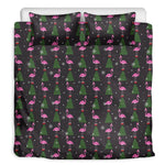 Pink Christmas Flamingo Pattern Print Duvet Cover Bedding Set