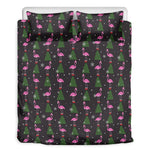 Pink Christmas Flamingo Pattern Print Duvet Cover Bedding Set