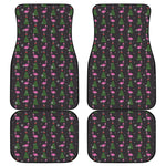 Pink Christmas Flamingo Pattern Print Front and Back Car Floor Mats