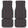 Pink Christmas Flamingo Pattern Print Front and Back Car Floor Mats