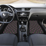 Pink Christmas Flamingo Pattern Print Front and Back Car Floor Mats