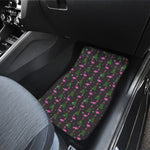 Pink Christmas Flamingo Pattern Print Front and Back Car Floor Mats