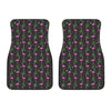 Pink Christmas Flamingo Pattern Print Front Car Floor Mats