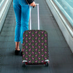 Pink Christmas Flamingo Pattern Print Luggage Cover