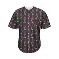 Pink Christmas Flamingo Pattern Print Men's Baseball Jersey