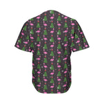 Pink Christmas Flamingo Pattern Print Men's Baseball Jersey