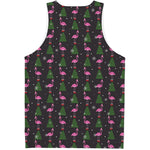 Pink Christmas Flamingo Pattern Print Men's Tank Top