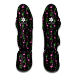 Pink Christmas Flamingo Pattern Print Muay Thai Shin Guard