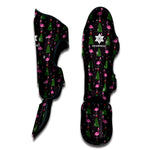 Pink Christmas Flamingo Pattern Print Muay Thai Shin Guard