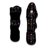 Pink Christmas Flamingo Pattern Print Muay Thai Shin Guard