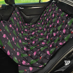 Pink Christmas Flamingo Pattern Print Pet Car Back Seat Cover