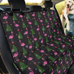 Pink Christmas Flamingo Pattern Print Pet Car Back Seat Cover