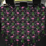 Pink Christmas Flamingo Pattern Print Pet Car Back Seat Cover