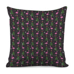 Pink Christmas Flamingo Pattern Print Pillow Cover