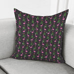 Pink Christmas Flamingo Pattern Print Pillow Cover