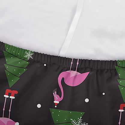 Pink Christmas Flamingo Pattern Print Sofa Cover
