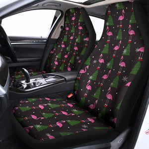 Pink Christmas Flamingo Pattern Print Universal Fit Car Seat Covers