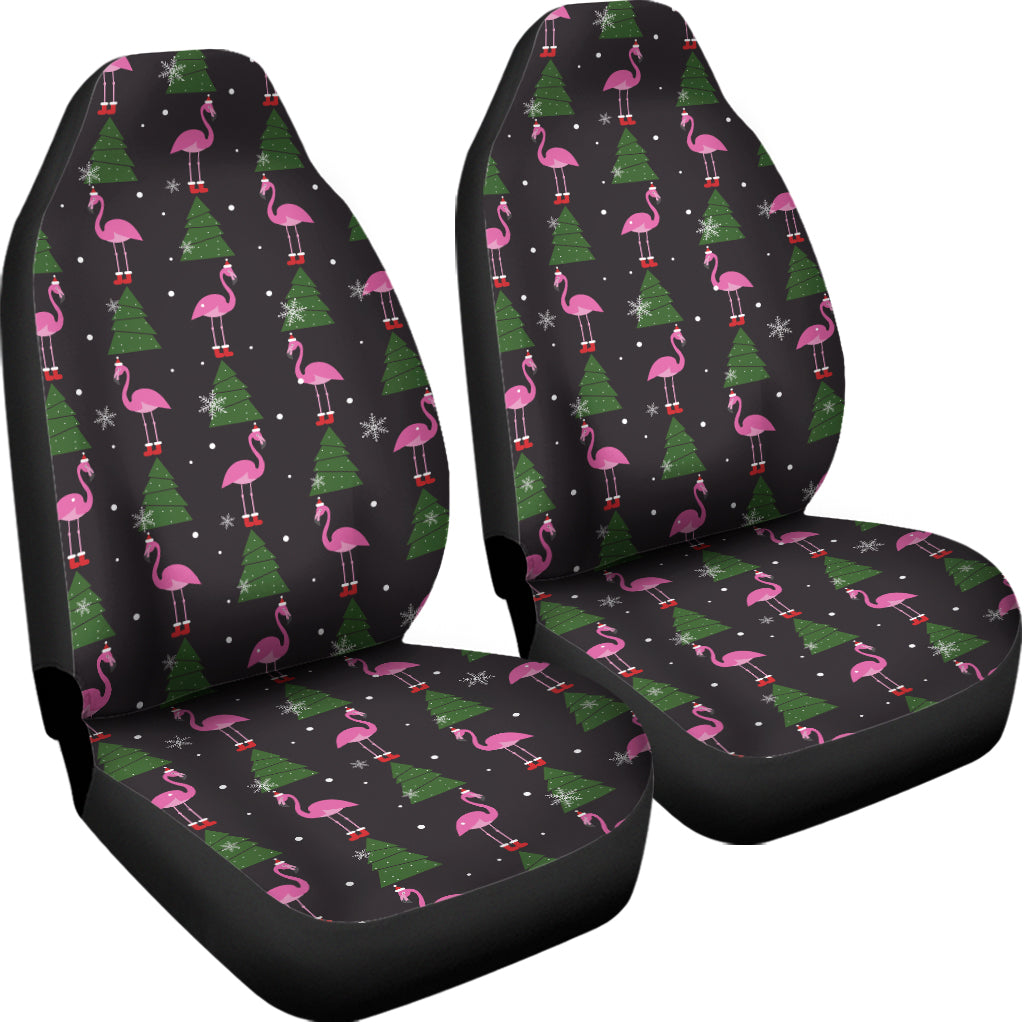 Pink Christmas Flamingo Pattern Print Universal Fit Car Seat Covers