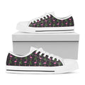 Pink Christmas Flamingo Pattern Print White Low Top Sneakers