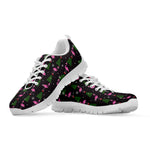 Pink Christmas Flamingo Pattern Print White Sneakers