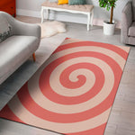 Pink Circle Swirl Print Area Rug