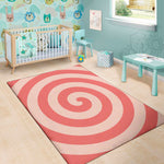 Pink Circle Swirl Print Area Rug