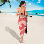 Pink Circle Swirl Print Beach Sarong Wrap