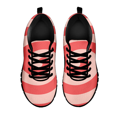 Pink Circle Swirl Print Black Sneakers