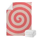Pink Circle Swirl Print Blanket