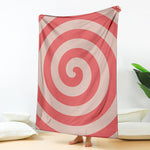 Pink Circle Swirl Print Blanket