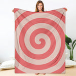 Pink Circle Swirl Print Blanket