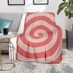 Pink Circle Swirl Print Blanket
