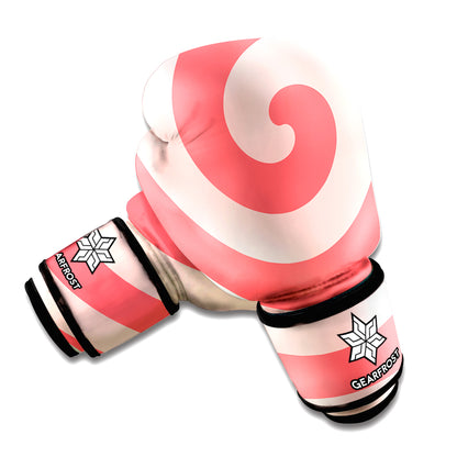 Pink Circle Swirl Print Boxing Gloves