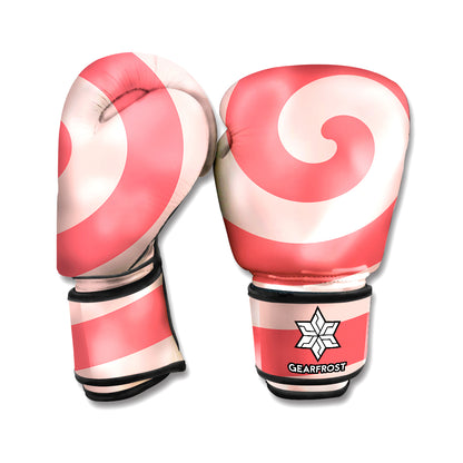 Pink Circle Swirl Print Boxing Gloves