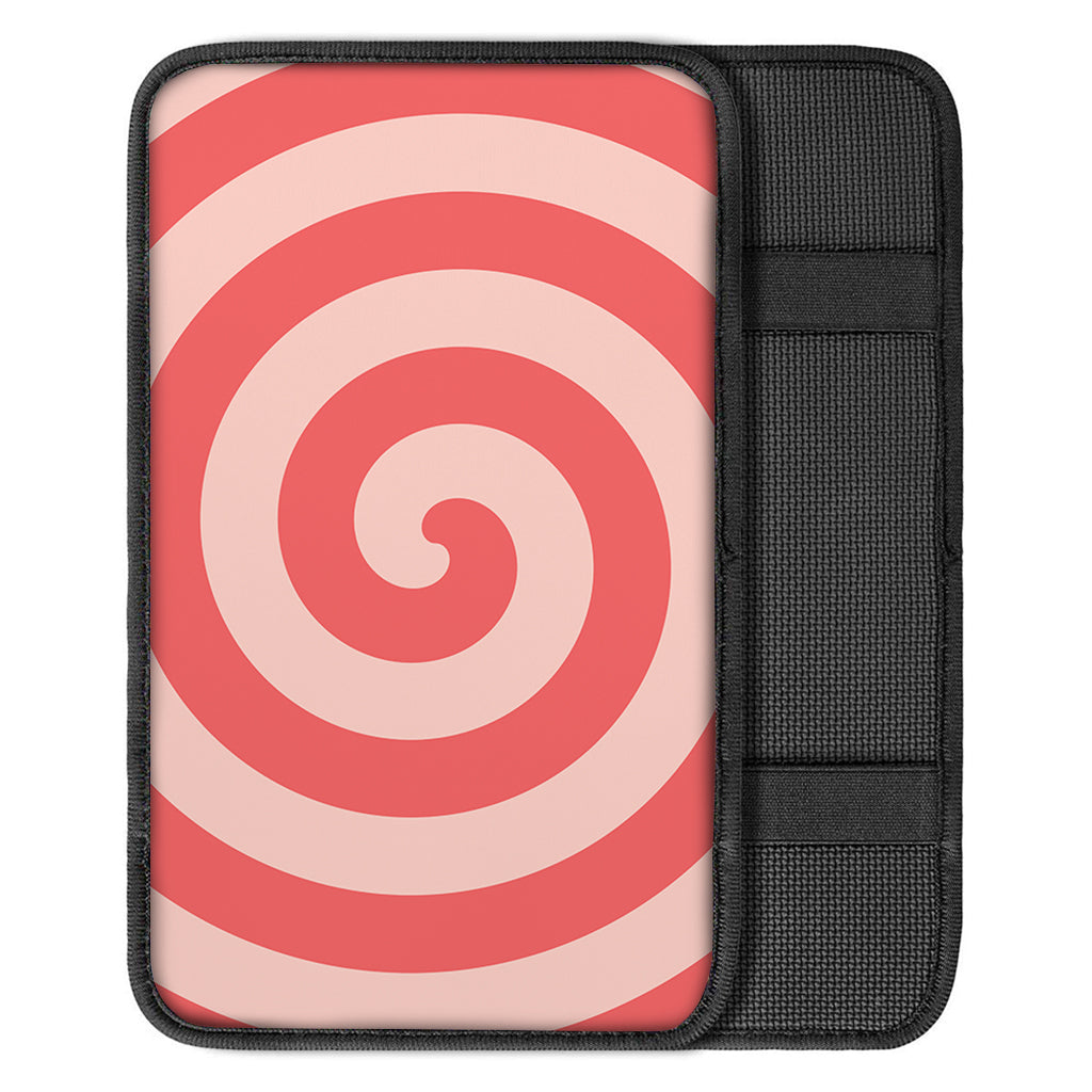 Pink Circle Swirl Print Car Center Console Cover