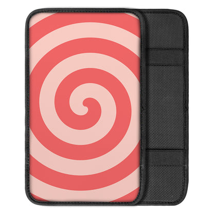 Pink Circle Swirl Print Car Center Console Cover