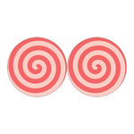 Pink Circle Swirl Print Car Coasters