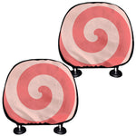 Pink Circle Swirl Print Car Headrest Covers
