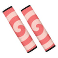 Pink Circle Swirl Print Car Seat Belt Covers